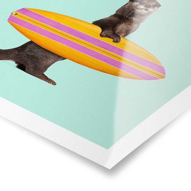 Obrazy z morzem Otter z deską surfingową