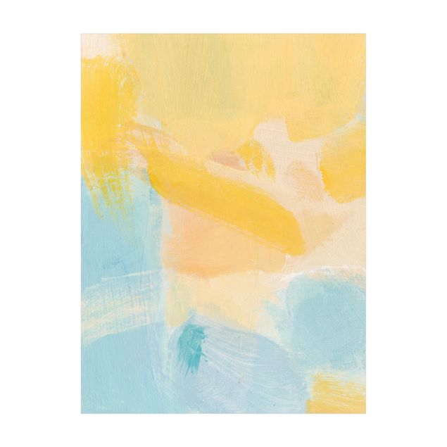 nowoczesny dywan abstrakcyjny Wiosenna kompozycja w kolorach żółtym i niebieskim