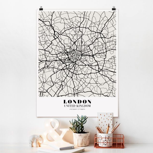 Dekoracja do kuchni City Map London - Klasyczna