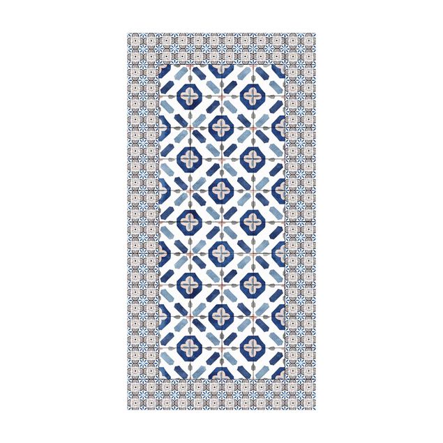 dywan kafelki Płytki marokańskie okno w kwiaty z ramą z płytek ceramicznych