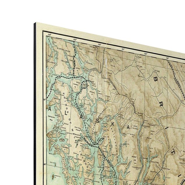 Retro obrazy zabytkowa mapa Kolumbii Brytyjskiej