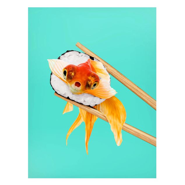 Obrazy nowoczesny Sushi z złotą rybką
