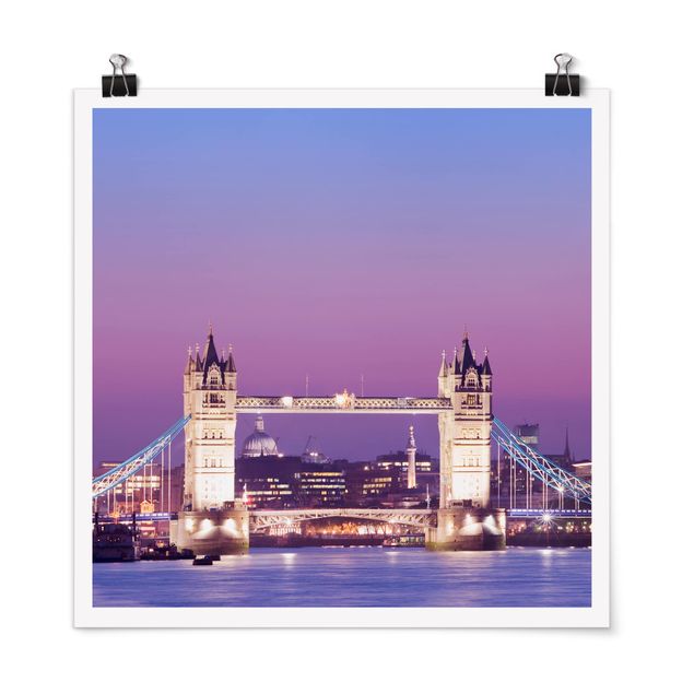 Nowoczesne obrazy Most Tower Bridge w Londynie nocą