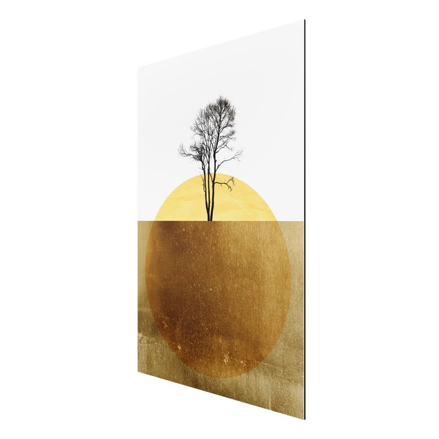 Obrazy nowoczesny Złote słońce z drzewem