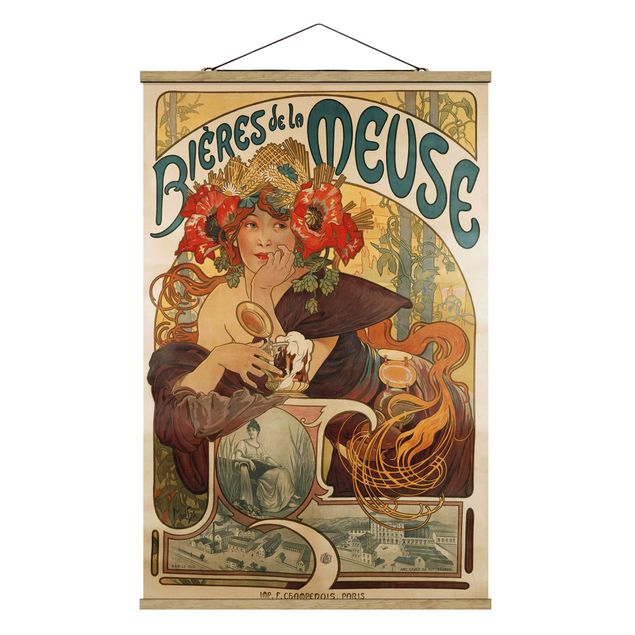 Obrazy portret Alfons Mucha - Plakat do piwa La Meuse