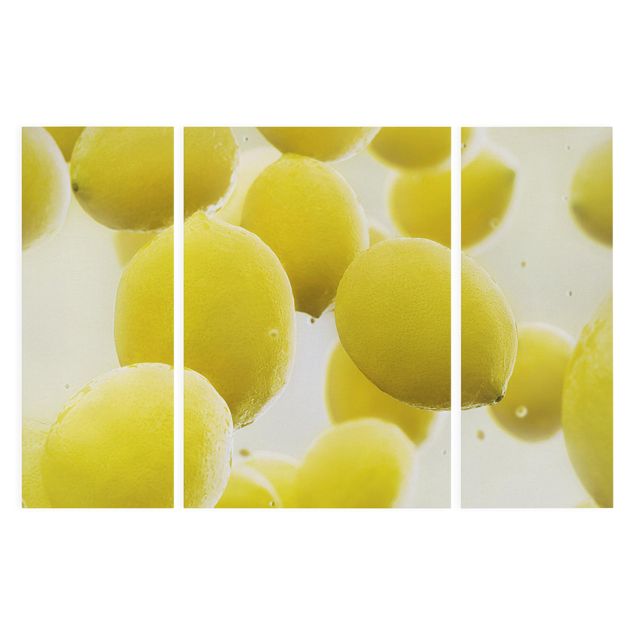 Obraz na płótnie 3-częściowy - Citrony w wodzie