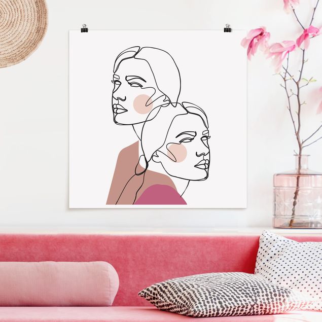 Dekoracja do kuchni Linia Art Kobiety portret policzki różowy
