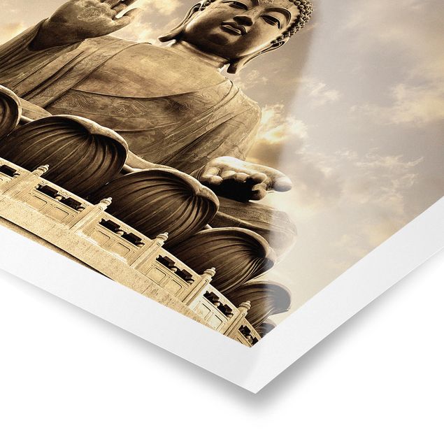 Obrazy retro Wielki Budda Sepia