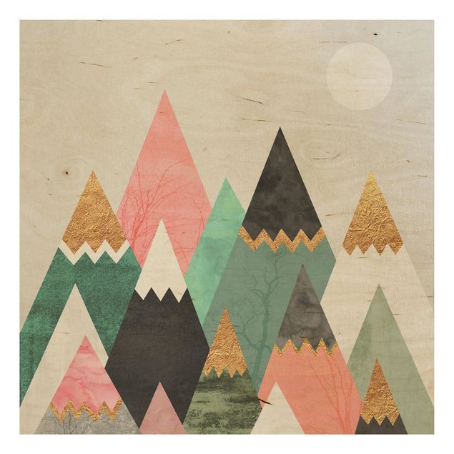 Elisabeth Fredriksson obrazy Góry trójkątne ze złotymi iglicami
