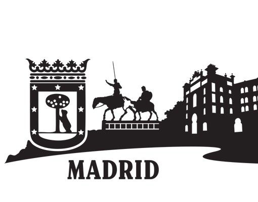 Naklejki na ścianę nazwy miast Nr MW107 Skyline Madrid