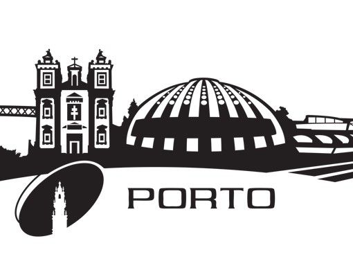 Naklejki na ścianę nazwy miast Nr MW119 Skyline Porto