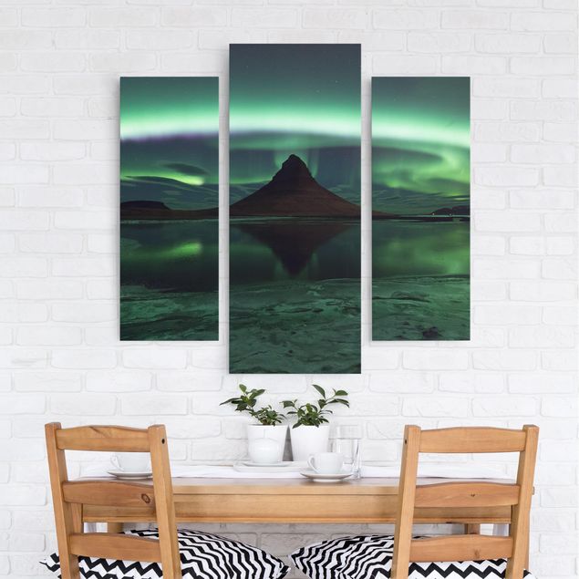 Obrazy do salonu Światło polarne na Islandii