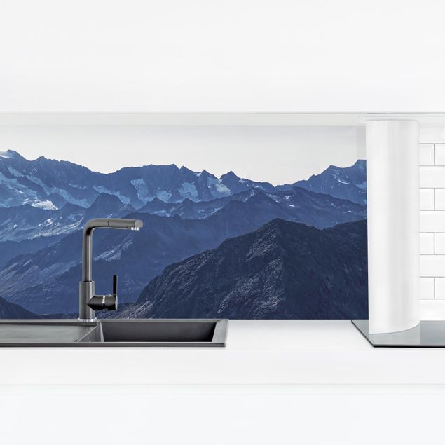 Panel ścienny do kuchni - Panorama błękitnych gór