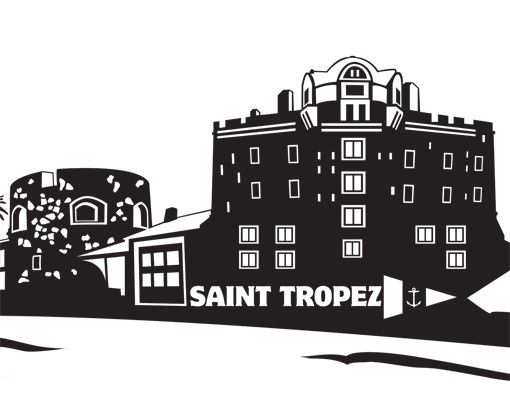 Autocolantes de parede cidades e paisagens urbanas Nr MW122 Skyline Saint Tropez