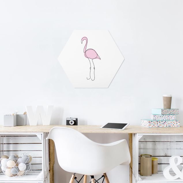 Obrazy nowoczesne Flamingo Line Art