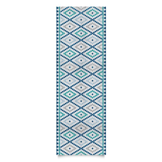 Folia samoprzylepna Wzór płytek marokańskich turkusowoniebieski