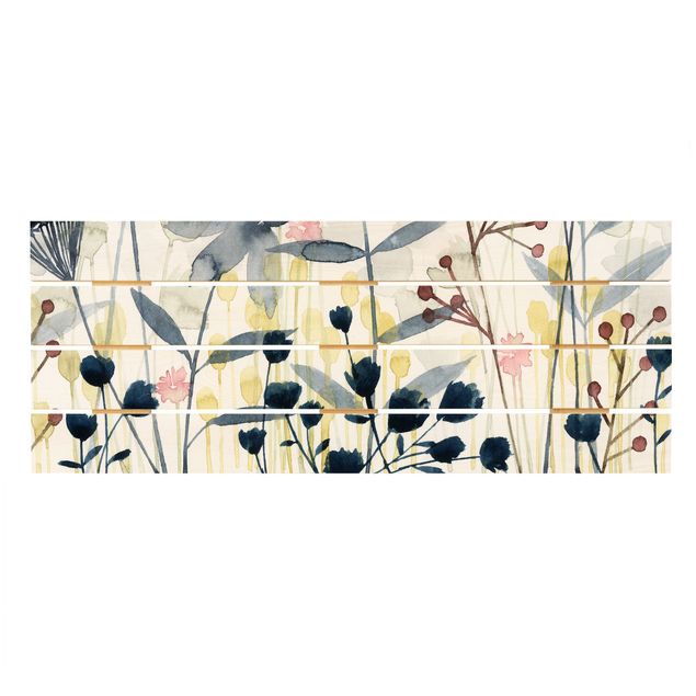 Obraz z drewna - Akwarela II - dzikie kwiaty