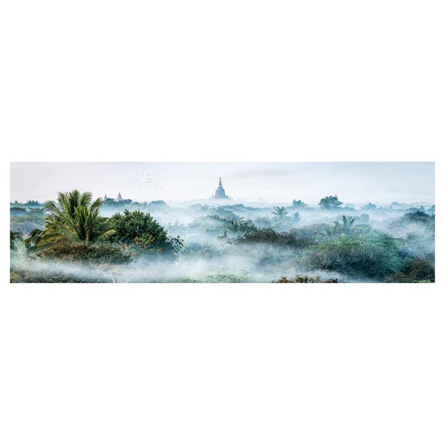Panel ścienny do kuchni - Poranna mgła nad dżunglą Bagan