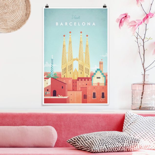 Dekoracja do kuchni Plakat podróżniczy - Barcelona