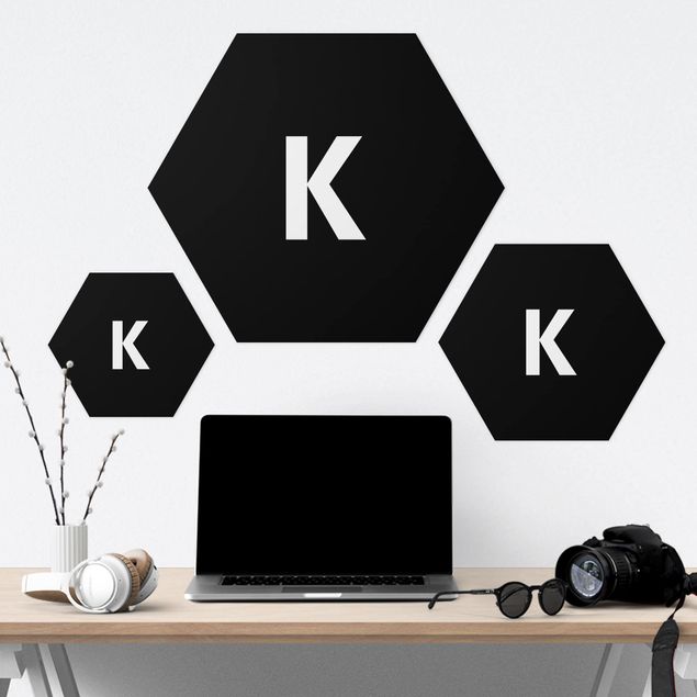 Obraz heksagonalny z Forex - Czarna litera K