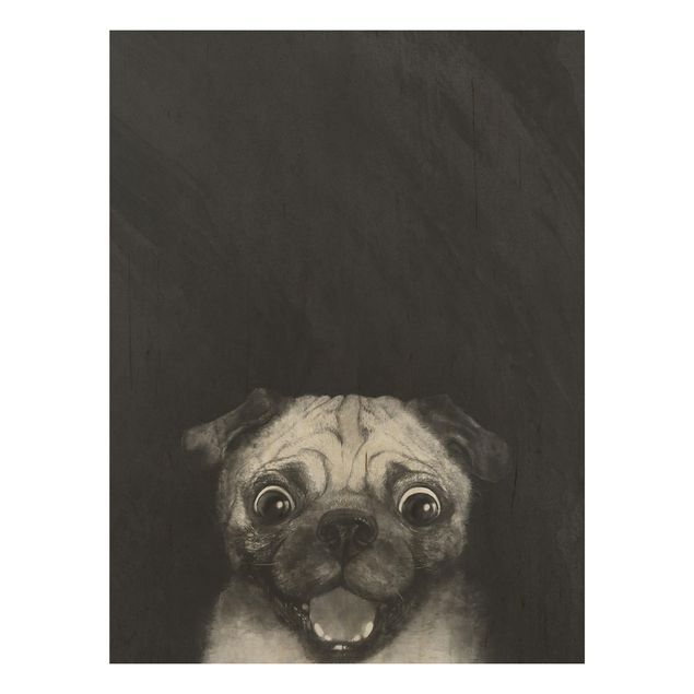 Obrazy na ścianę Ilustracja pies Pug malarstwo na czarno-biały