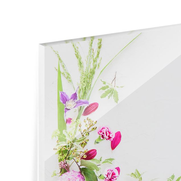 Panel szklany do kuchni - Układanie kwiatów