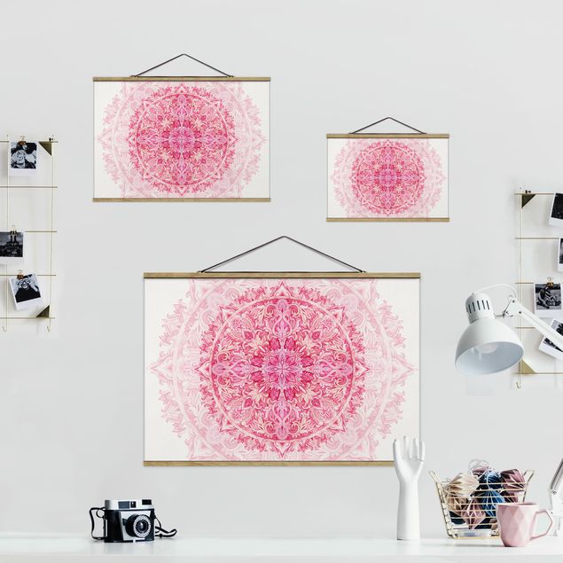 Obrazy Mandala akwarelowy ornament różowy