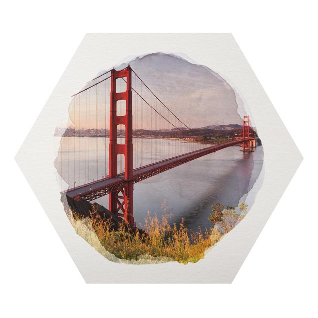 Rainer Mirau obrazy Akwarele - Most Złotoen Gate w San Francisco