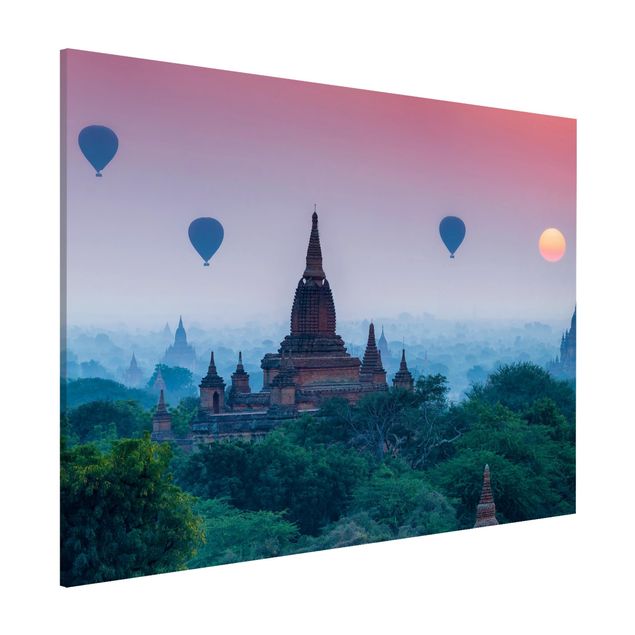 Obrazy Azja Balony na ogrzane powietrze nad kompleksem świątynnym