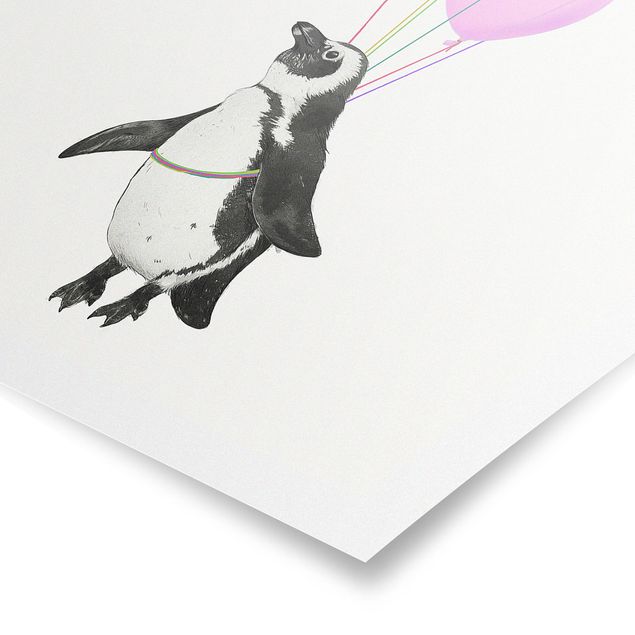 Kolorowe obrazy Ilustracja pastelowych balonów w kształcie pingwina