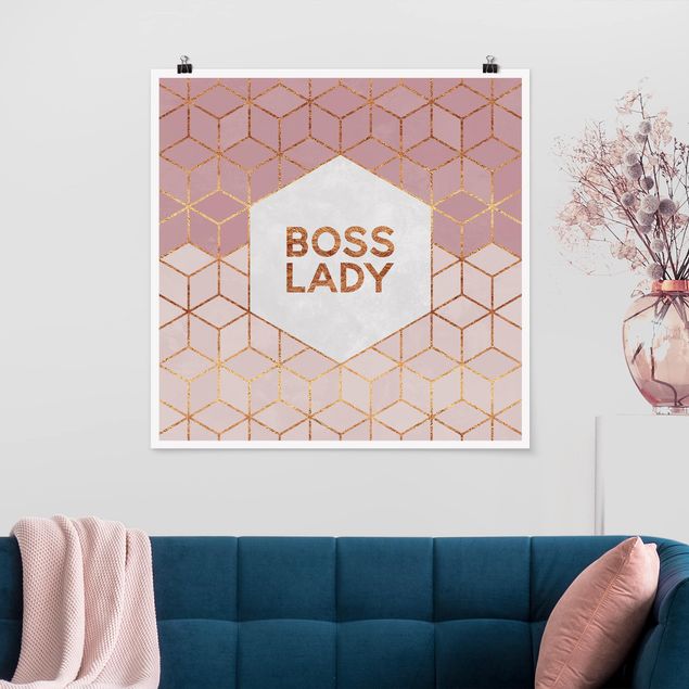 Obrazy do salonu Boss Lady Hexagons Pink
