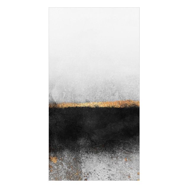 Tylna ścianka prysznicowa - Abstract Golden Horizon Black And White