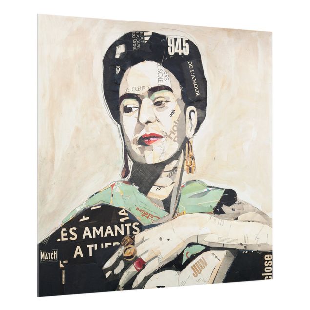 Panel szklany do kuchni Frida Kahlo - kolaż Nr 4