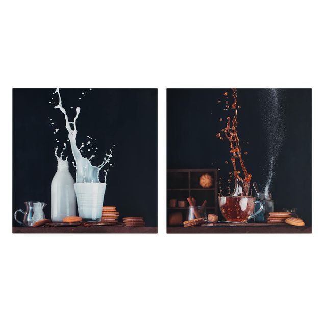 Obrazy Kompozycja mleka i herbaty