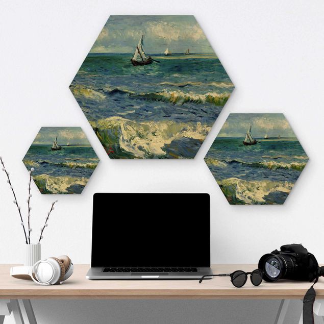 Obraz heksagonalny z drewna - Vincent van Gogh - Pejzaż morski
