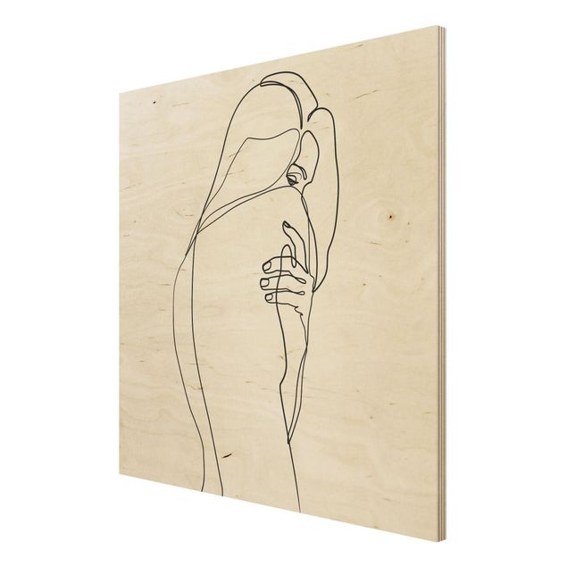 Obrazy line art Line Art Woman Nude Shoulder czarno-biały