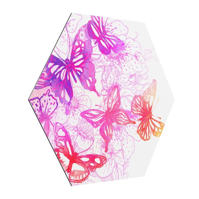 Obraz heksagonalny z Alu-Dibond - Marzenie motyla