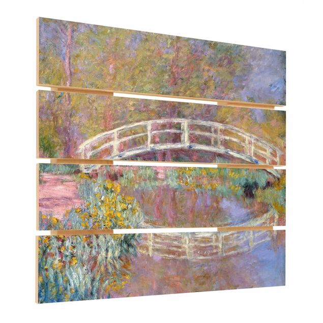 Obrazy na drewnie Claude Monet - Most Moneta w ogrodzie