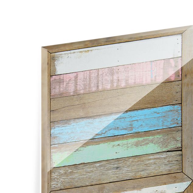 Panel szklany do kuchni - Rustykalne drewno