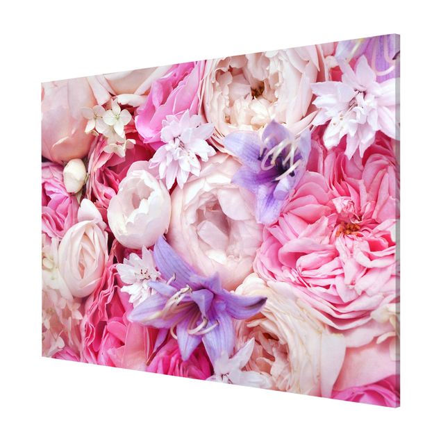 Obrazy nowoczesny Róże w stylu shabby z kwiatami dzwonków