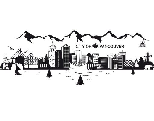 Naklejki na ścianę metropolia Nr JS3 Vancouver Skyline