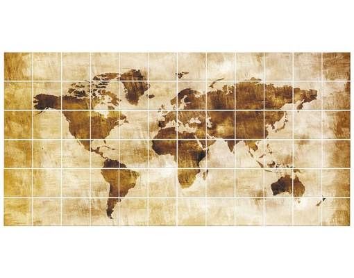 Naklejki na płytki Nr CG75 Mapa świata