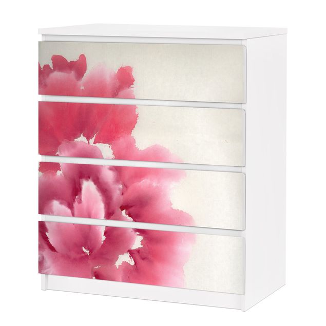 Okleina meblowa IKEA - Malm komoda, 4 szuflady - Flora artystyczna I