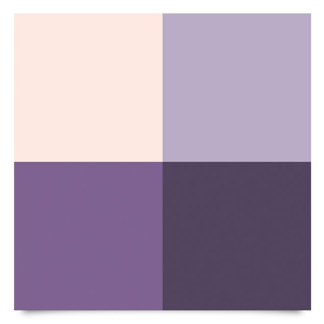 Folia samoprzylepna - 3 Violet Squares Flower Colours & Light Contrast Colours