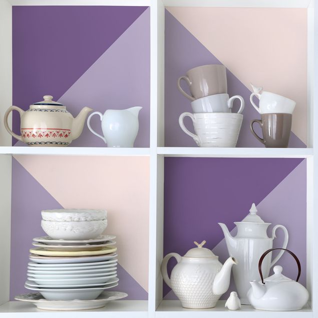 Dekoracja do kuchni 3 Violet Stripes Flower Colours & Light Contrast Colours