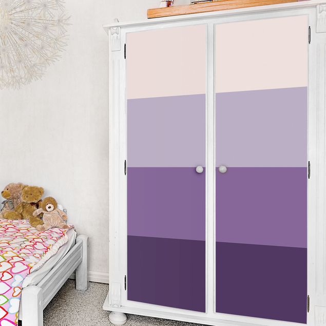 Folia samoprzylepna - 3 Violet Stripes Flower Colours & Light Contrast Colours