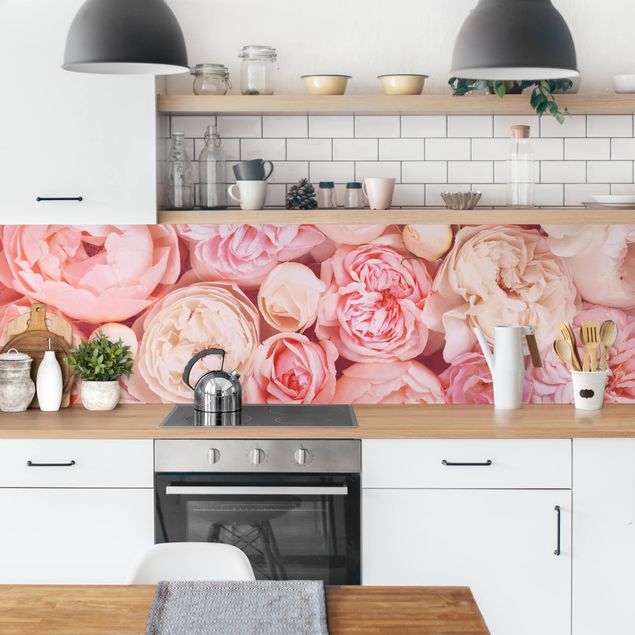 Panel szklany do kuchni Rosy Rosé Coral Shabby