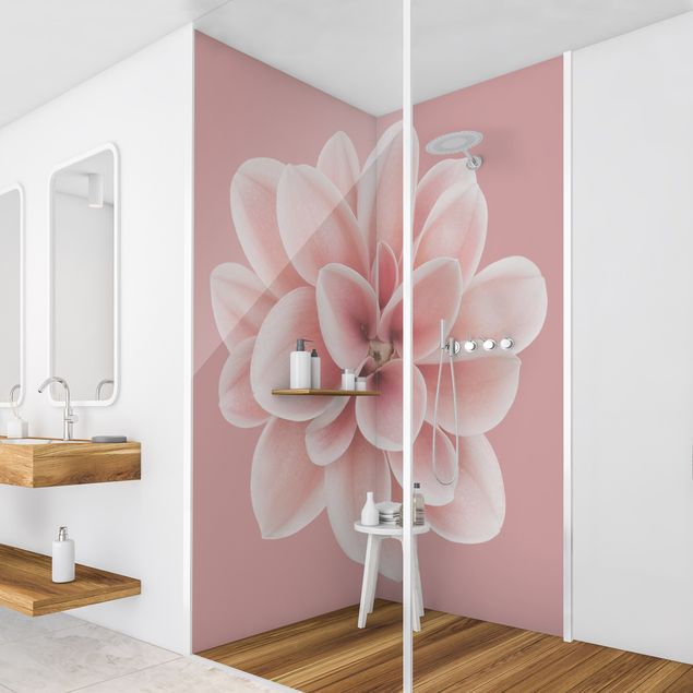 Panel pod prysznic Dahlia Pink Blush Flower Centered