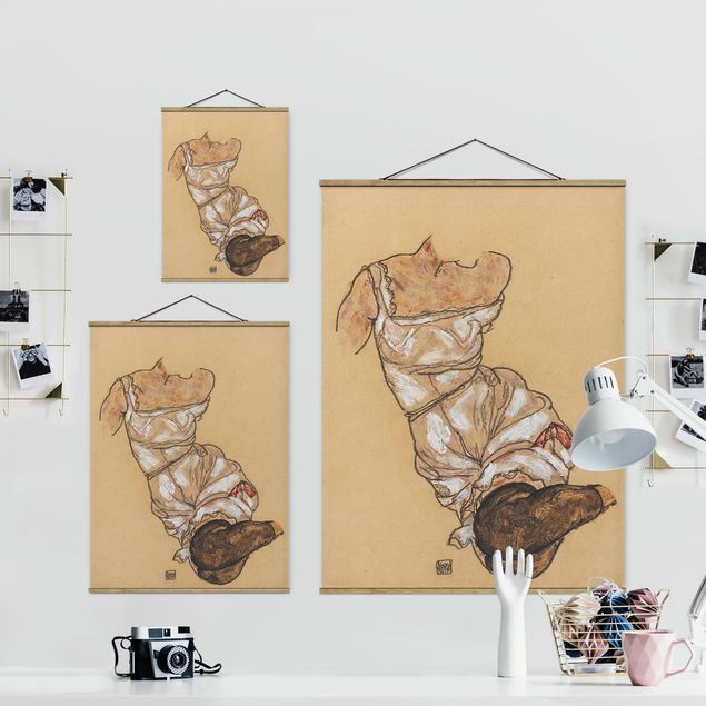 Obrazy akt Egon Schiele - Kobiecy tors w bieliźnie