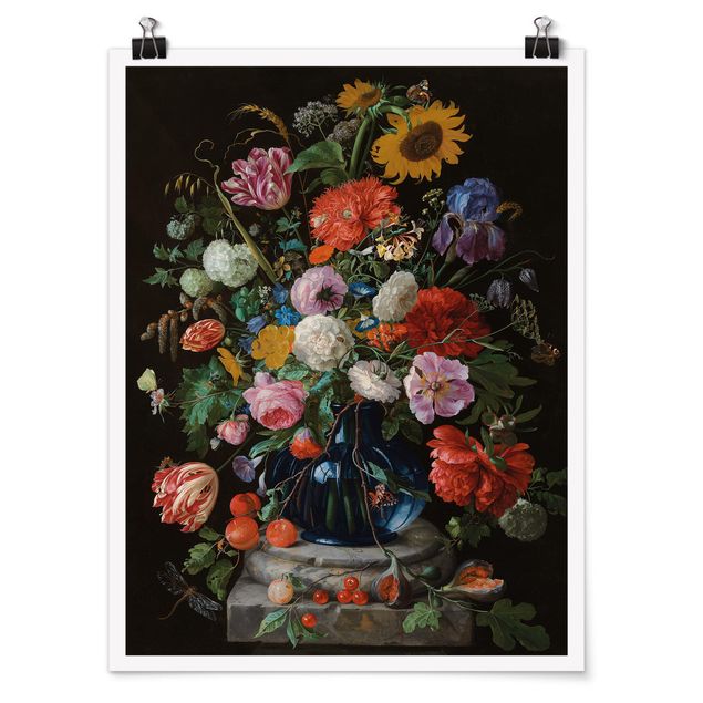 Obrazy kolorowe Jan Davidsz de Heem - Szklany wazon z kwiatami